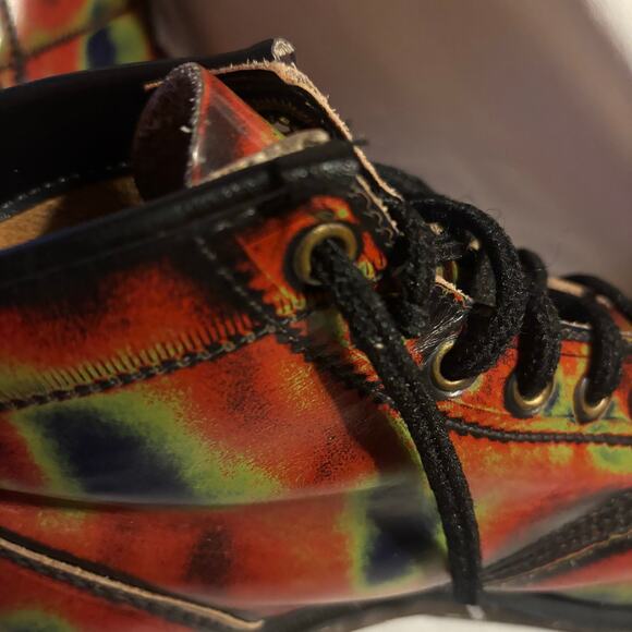 Rare Dr Doc Martens Tie Dye Combat Boot 90s Vintage Original England US 8.5 UK 6 - Picture 14 of 16